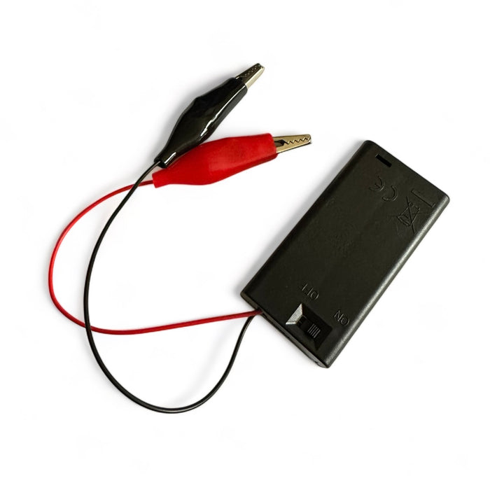2AA Battery Holder with Cover and Switch and Large size Alligator
