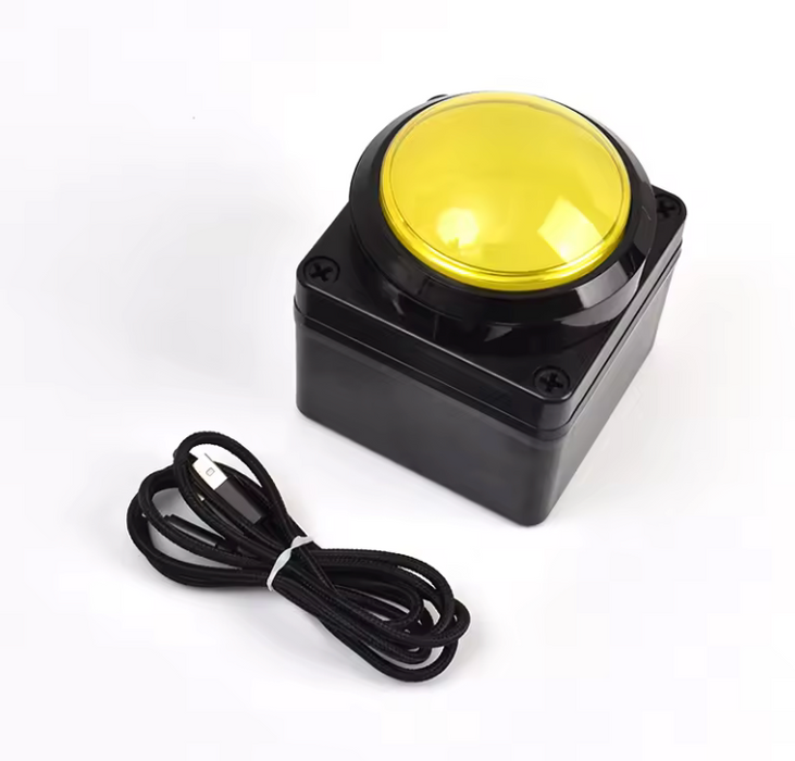 Big Game Button with Enclosure 100mm USB Yellow