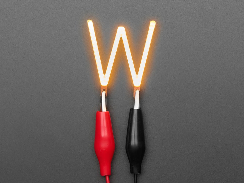 Alphabet LED Filament - Warm White Letter "W"