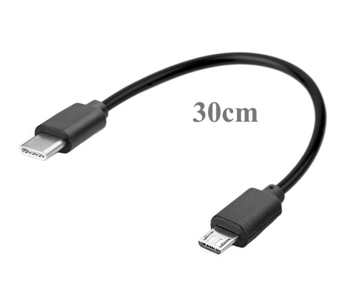 Short USB-C to Micro USB data cable 30cm for MicroBit