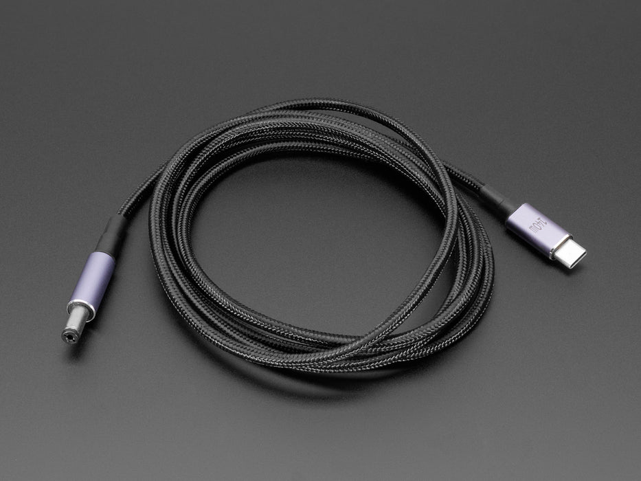 USB Type C 3.1 PD to 5.5mm Barrel Jack Cable - 28V 5A Output