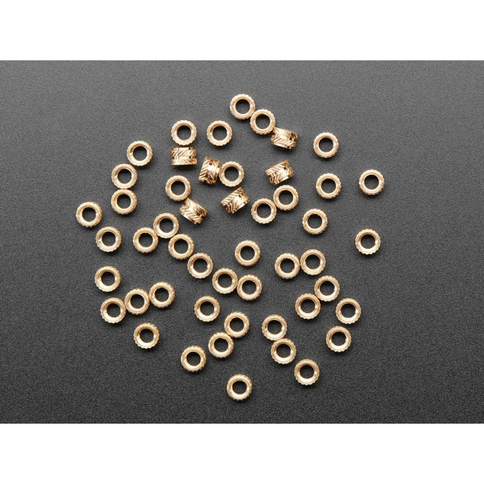 Brass Heat-Set Inserts for Plastic - M3 x 3mm - 50 pack