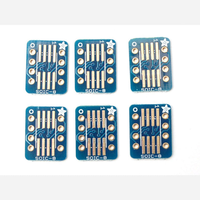 Adafruit SMT breakout PCB for SOIC or TSSOP - various sizes - 8 pin - pack of six