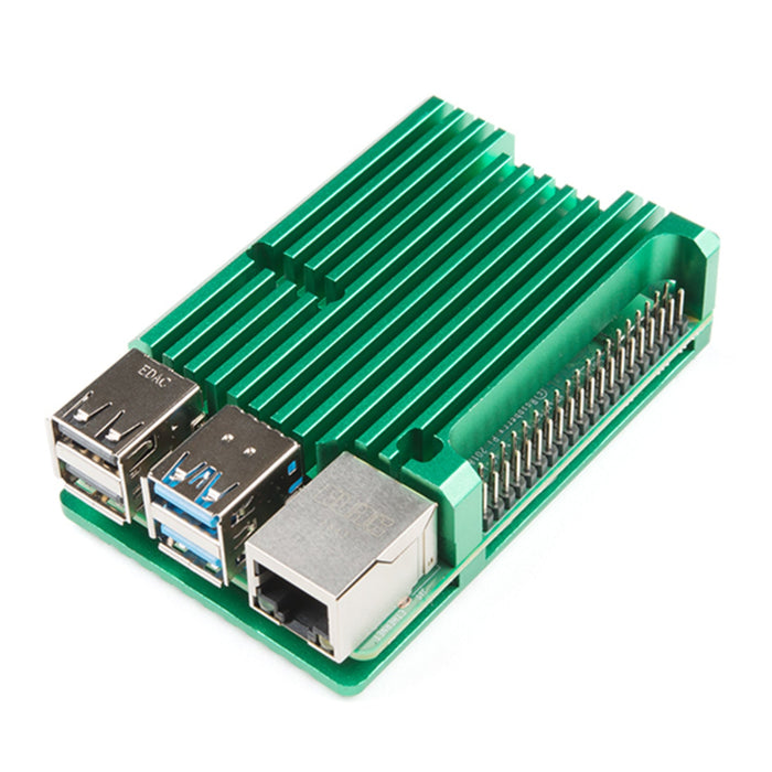 Aluminum Heatsink Case for Raspberry Pi 4 - Green