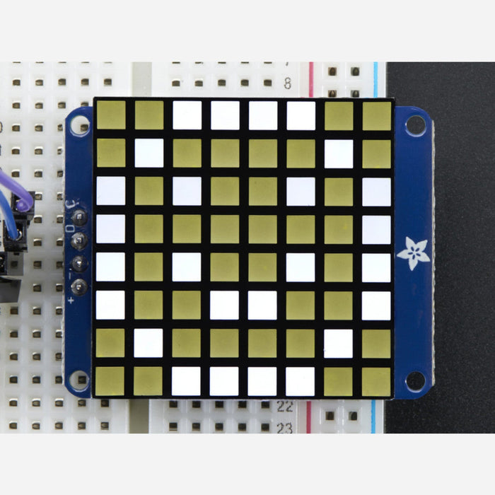 Small 1.2 8x8 Bright Square LED Matrix + Backpack - White