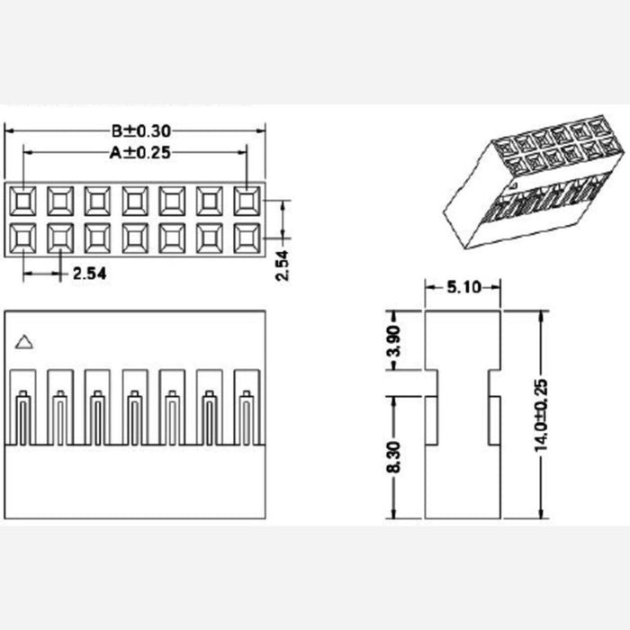 0.1 (2.54mm) Crimp Connector Housing: 2x13-Pin 5-Pack