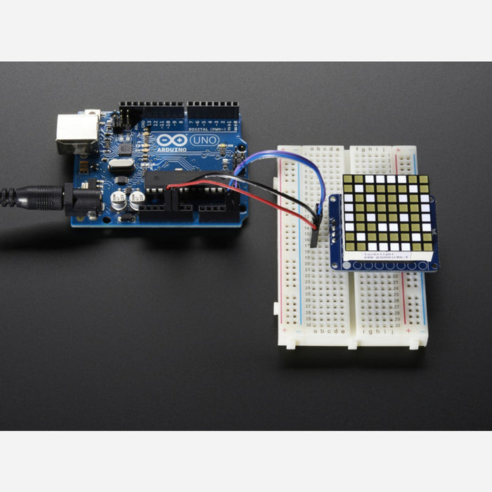 Small 1.2 8x8 Bright Square LED Matrix + Backpack - White