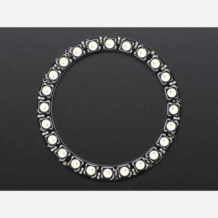 NeoPixel Ring - 24 x 5050 RGBW LEDs w/ Integrated Drivers - Cool White - ~6000K