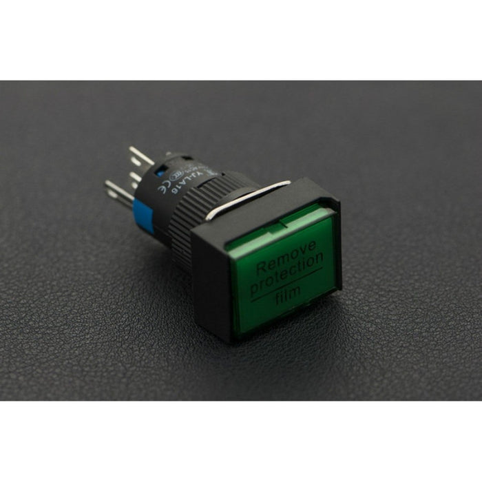 Self Locking Lamp Press Button - Green