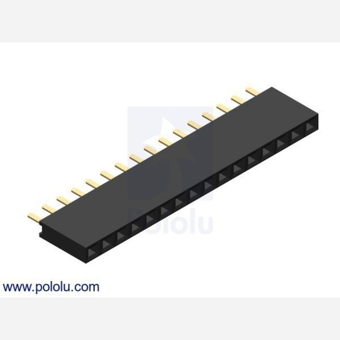 0.100 (2.54 mm) Female Header: 1x16-Pin, Straight