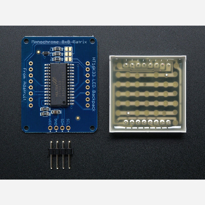 Adafruit Small 1.2 8x8 LED Matrix w/I2C Backpack - Ultra Bright White
