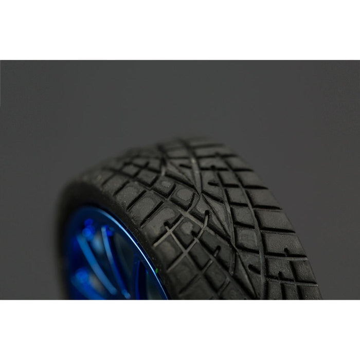 D65mm Rubber Wheel Pair - Blue (Without Shaft)