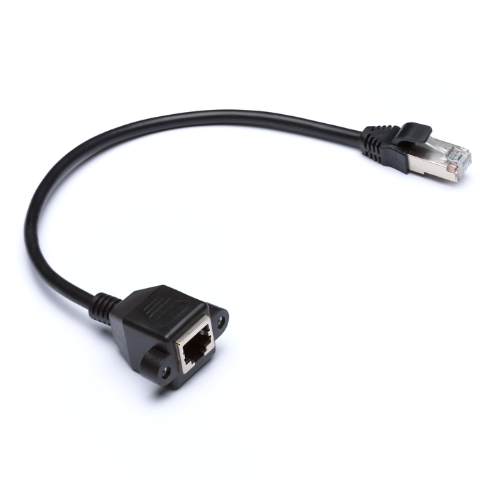 RJ45 Male to Female Screw Panel Mount Extension Cable 30cm