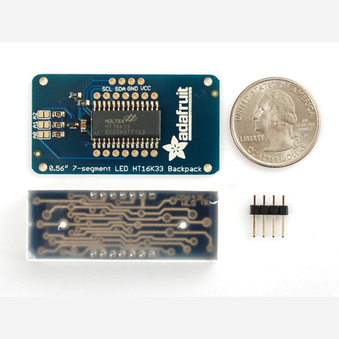 Adafruit 0.56 4-Digit 7-Segment Display w/I2C Backpack - Blue