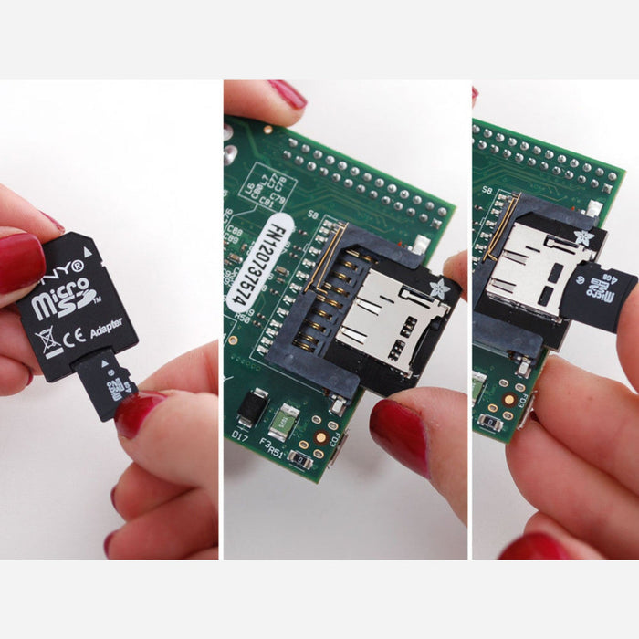 Low-profile microSD card adapter for Raspberry Pi