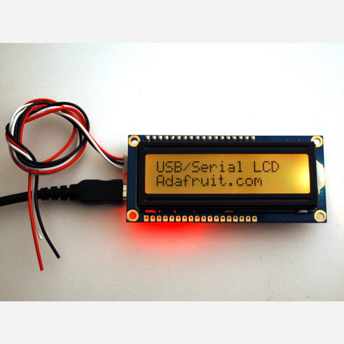 USB + Serial Backpack Kit with 16x2 RGB backlight positive LCD [Black on RGB]