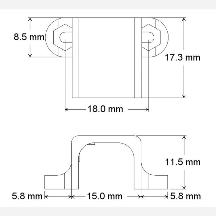 Pololu Micro Metal Gearmotor Bracket Extended Pair