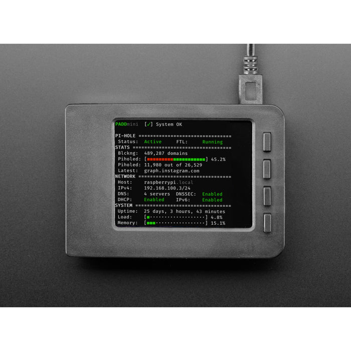 Ad Blocking Kit for Pi-Hole with 2.8 PiTFT - No Soldering! - No Raspberry Pi Included