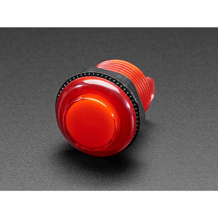 Arcade Button with LED - 30mm Translucent Red