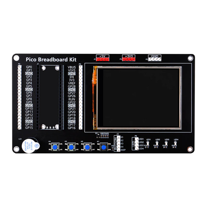 Raspberry Pi Pico/Pico W Breadboard Kit With 2.8 Inch Touch Screen Display LED Indicator On Board