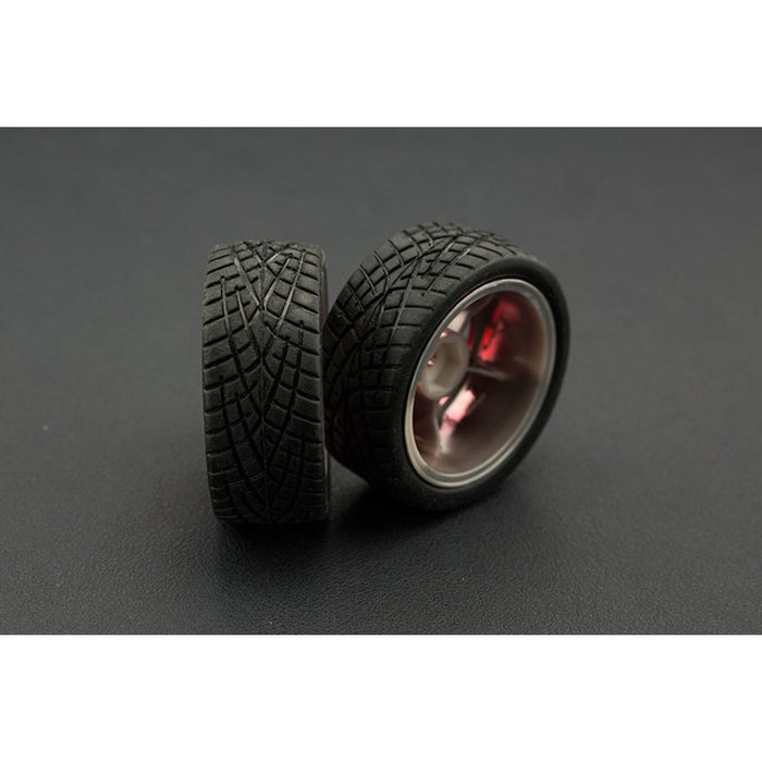 D65mm Rubber Wheel Pair - Red (Without Shaft)