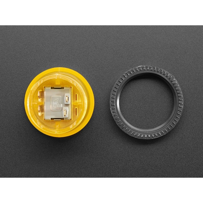 Arcade Button with LED - 30mm Translucent Yellow