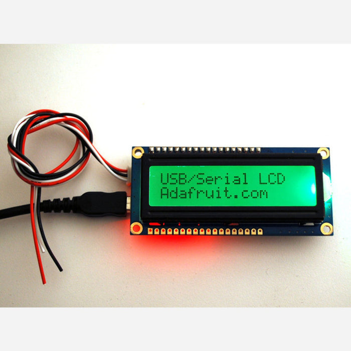 USB + Serial Backpack Kit with 16x2 RGB backlight positive LCD [Black on RGB]