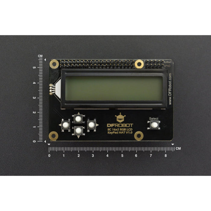 IIC 16x2 RGB LCD KeyPad HAT with RGB Backlight(Compatible with Raspberry Pi 3B+/4B)