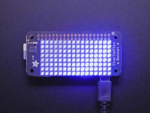 Adafruit CharliePlex LED Matrix Bonnet - 8x16 Blue LEDs