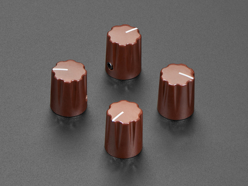 Brown Micro Potentiometer Knob - 4 pack