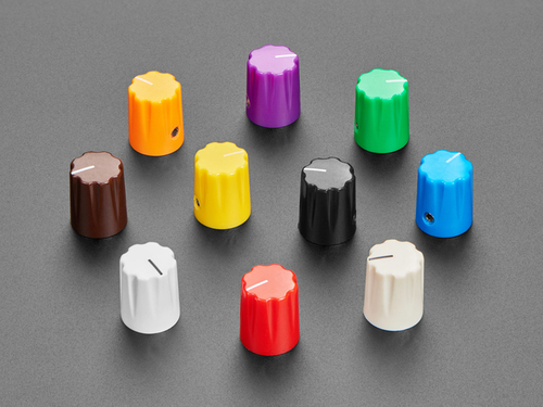 Multi-Color Micro Potentiometer Knob -  Rainbow 10 pack