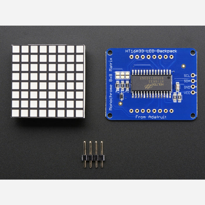 Small 1.2 8x8 Bright Square LED Matrix + Backpack - Green