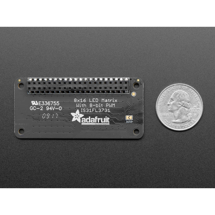 Adafruit CharliePlex LED Matrix Bonnet - 8x16 Cool White LEDs