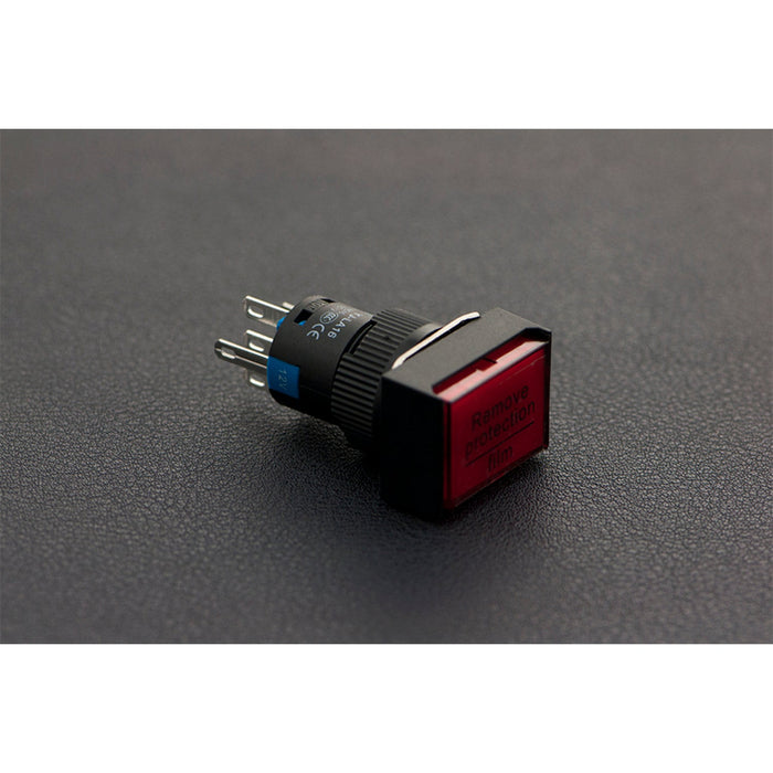 Self Locking Lamp Press Button- Red