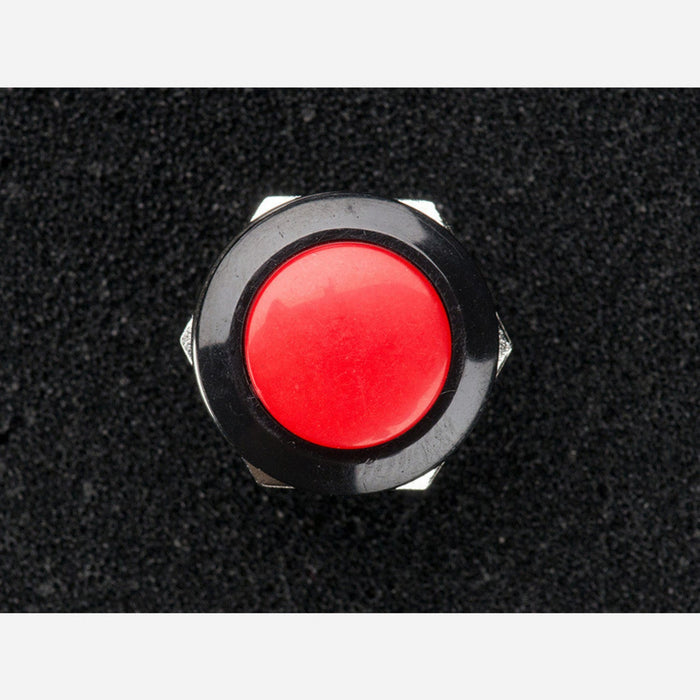 16mm Panel Mount Momentary Pushbutton - Red