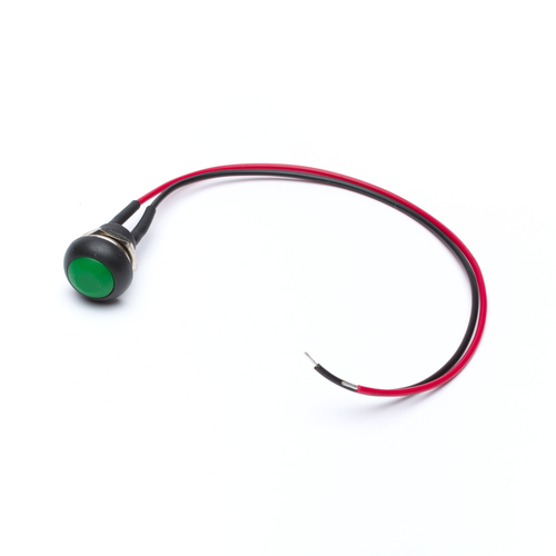 12mm Momentary Push Button Dome with Wires - Green