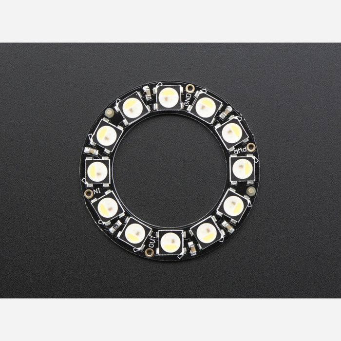 NeoPixel Ring - 12 x 5050 RGBW LEDs w/ Integrated Drivers - Natural White - ~4500K