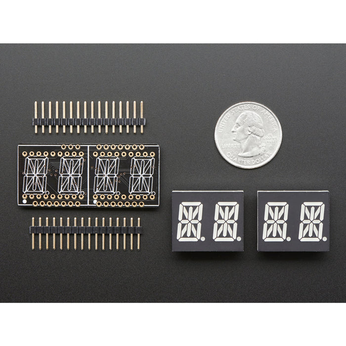 Adafruit 0.54 Quad Alphanumeric FeatherWing Display - Green