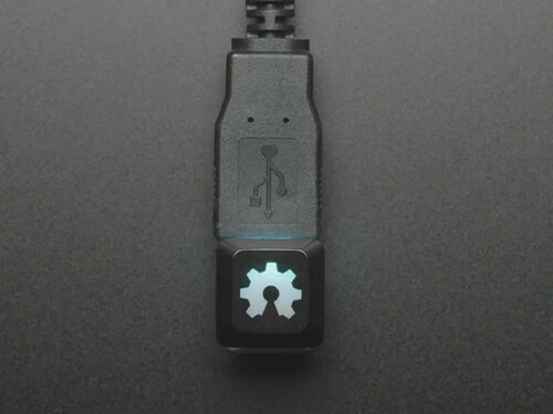 Etched Glow-Through Keycap with Open Source Hardware Gear Logo