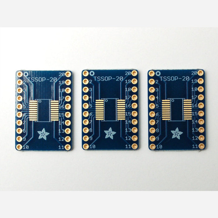 Adafruit SMT breakout PCB for SOIC or TSSOP - various sizes - 20 pin - pack of three