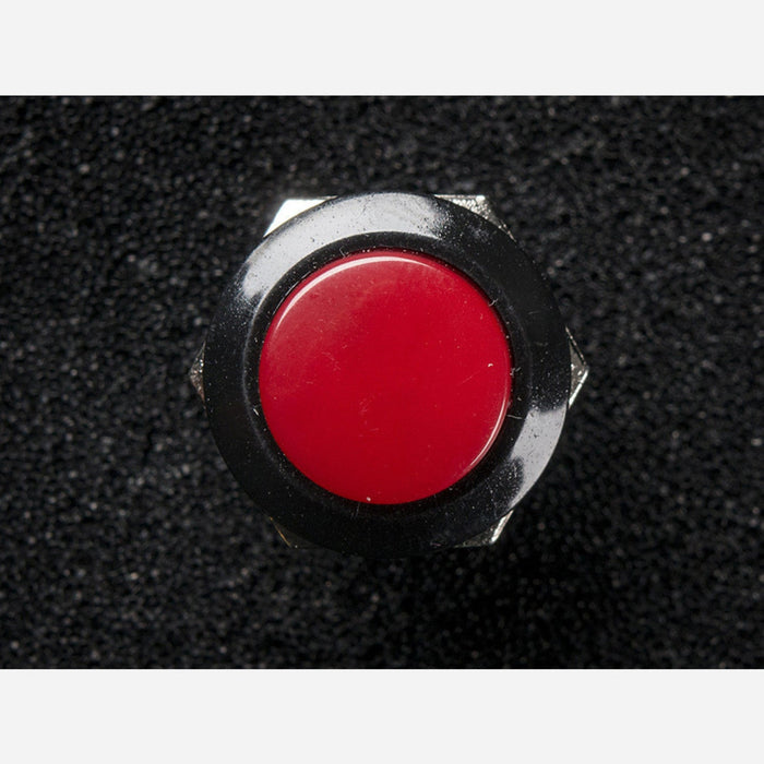 16mm Panel Mount Momentary Pushbutton - Burgundy