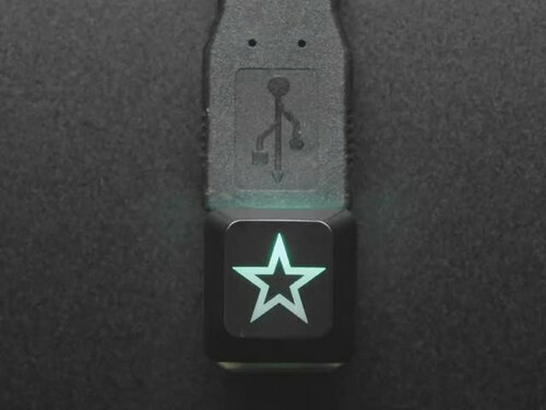 Etched Glow-Through Keycap - Zener ESP Star Design