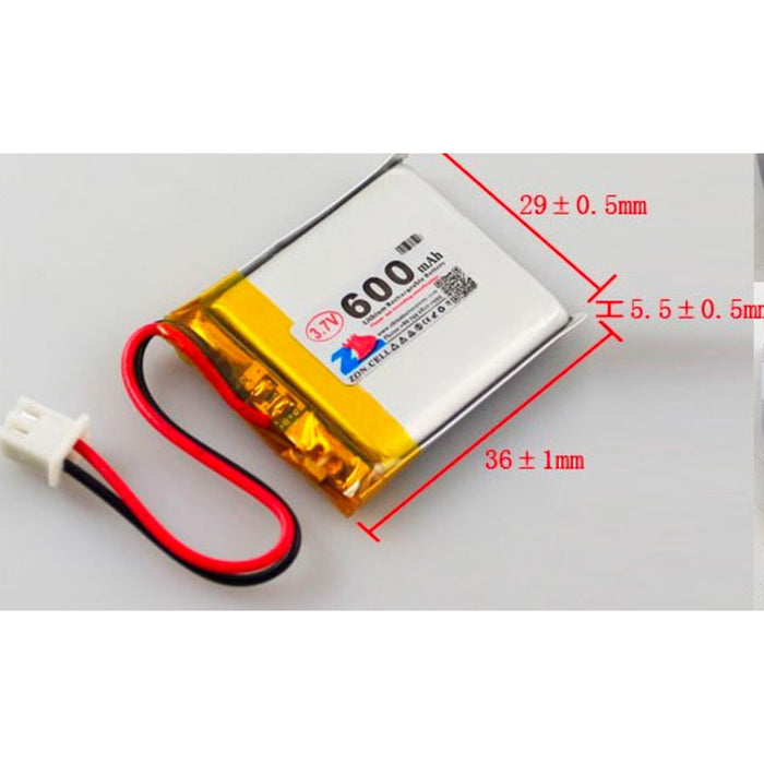 Lithium Ion Polymer Battery - 3.7v 600mAh