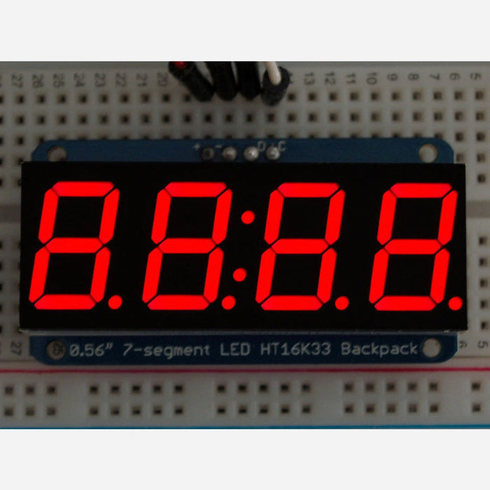 Adafruit 0.56 4-Digit 7-Segment Display w/I2C Backpack - Red
