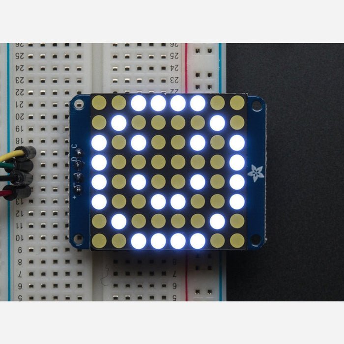 Adafruit Small 1.2 8x8 LED Matrix w/I2C Backpack - Ultra Bright White