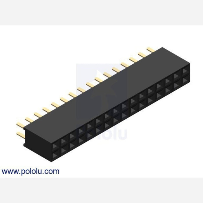 0.100 (2.54 mm) Female Header: 2x16-Pin, Straight