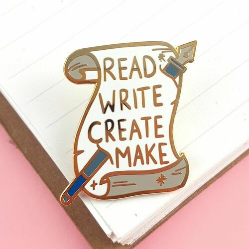 Read Write Create Make Lapel Pin