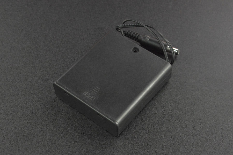 4x AA Battery Holder (with Power Switch, DC2.1 Jack, and Cover)
