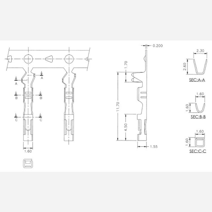 Female Crimp Pins for 0.1 Housings 100-Pack