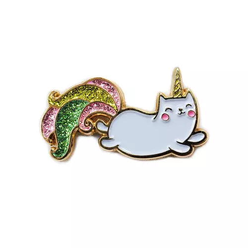 Rainbow Unicorn Cat Enamel Pin